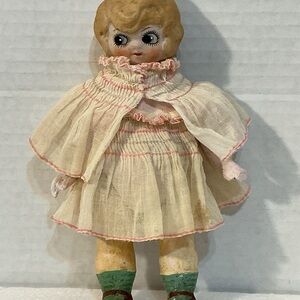 Bisque Cupie Carnival Doll Jointed Arms Legs Vintage Antique Germany 7”